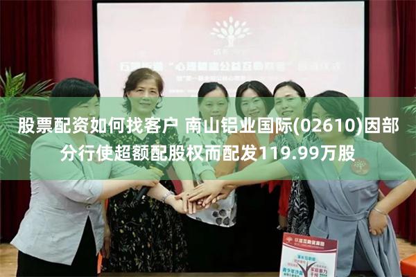 股票配资如何找客户 南山铝业国际(02610)因部分行使超额配股权而配发119.99万股